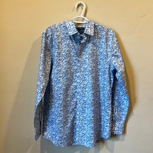 Banana Republic size M men’s shirt blue with yellow accents.